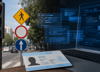 Imagen editorial sobre codificación de infracciones de tránsito y sistema de puntos de la licencia de conducir